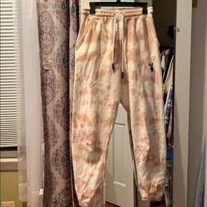 Playboy tan  tie dye oversized sweatpants